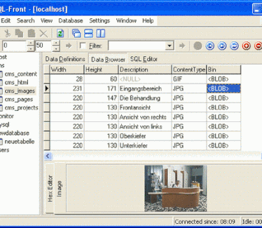 MySQL Front screenshot (resized)