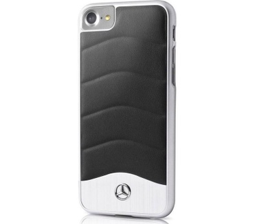 Mercedes-Benz Leer/Aluminium Back Case iPhone 7/8/SE/SE2 Zwart Zwart
