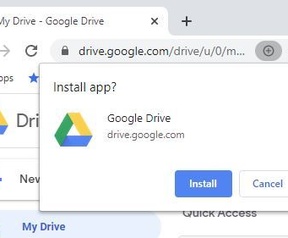Google Drive pwa op desktop