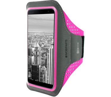 Mobiparts Comfort Fit Sport Armband Samsung Galaxy J6 Plus (2018) Neon Pink