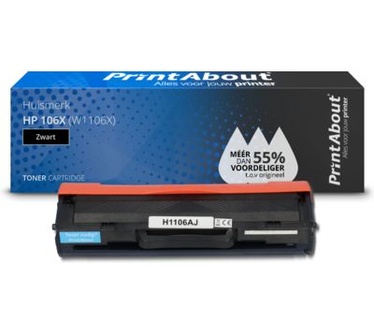 PrintAbout Huismerk HP 106X (W1106X) Toner Zwart Hoge capaciteit