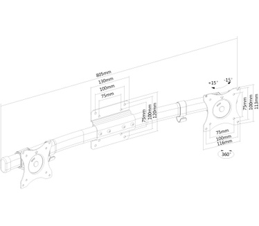 Newstar dubbele monitor adapter