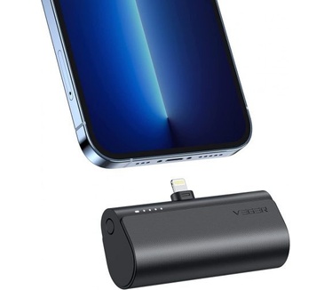 VEGER powerbank 5000 mAh with built-in connector Lightning PD QC3.0 3A 20W PlugOn (W0556P) black