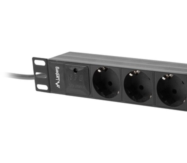 Lanberg PDU-03E-0200-BK, 1U, Horizontaal, Zwart, 3 AC-uitgang(en), Type E, Activiteit