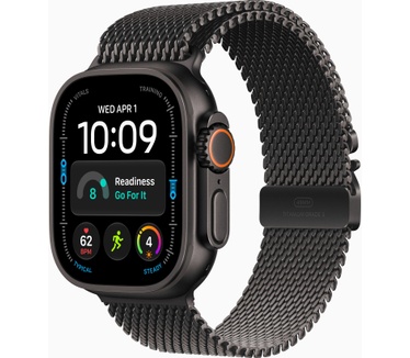 Apple Watch Watch Ultra 4 49mm Zwart (Zwarte Milanese Band S), Zwart (Zwart)