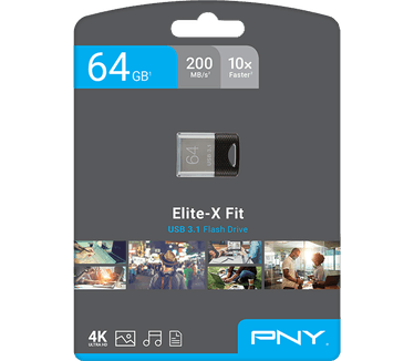 PNY Elite-X Fit USB 3.1 64GB Zilver