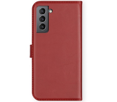 Selencia Echt Lederen Bookcase Samsung Galaxy S21 - Rood