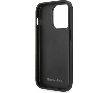 Mercedes-Benz Stars Leather Case iPhone 14 Pro Max (6.7") - Zwart Zwart
