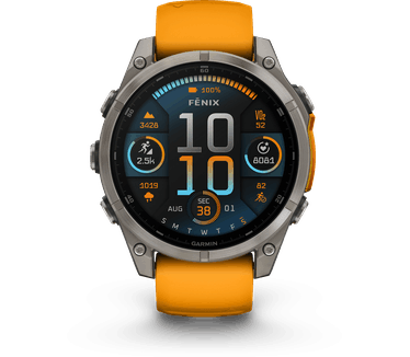 Garmin fēnix 8, 47mm, Titanium body, Sapphire Glass, Grijs (Oranje)