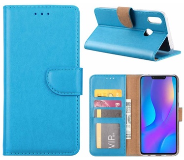 Luxe Lederen Bookcase hoesje voor de Huawei P Smart Plus - Blauw (Huawei P Smart Plus) Blauw