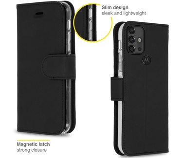 Accezz Wallet Softcase Bookcase Motorola Moto G20 - Zwart (Moto G20) Zwart