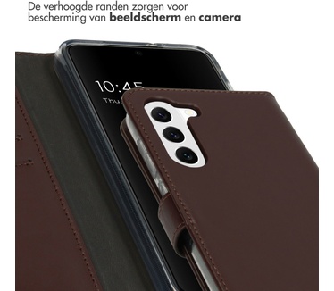 Selencia Echt Lederen Bookcase Samsung Galaxy S23 - Bruin