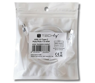 Techly ICOC-MUSB20-C60W2 Wit