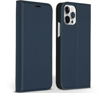 Accezz Premium Leather Slim Bookcase iPhone 12 (Pro) - Donkerblauw