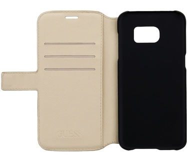 Guess Saffiano PU Leder BookCase - Samsung Galaxy S7 Edge - Beige Beige