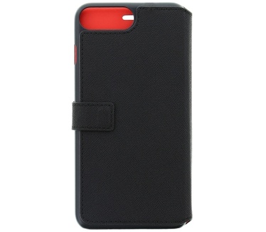 Guess Saffiano PU Leather BookCase - iPhone 7 Plus (5.5") - Black Zwart