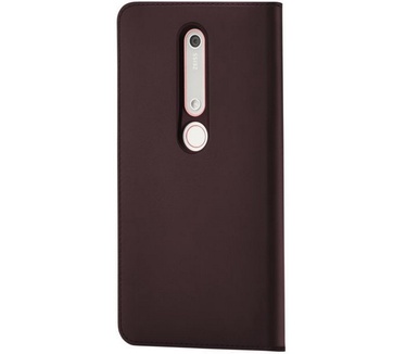 Nokia Origineel Slim Flip Case PU Leder - 6 (2018) - Rood  Bordeaux Rood