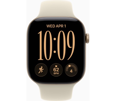 Apple Watch Series 12, 46mm, GPS + Cellular, Aluminium, Sportbandje S/M, Goud (Groen, Zand)