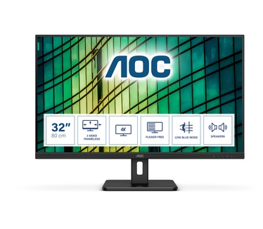 AOC U32E2N Zwart