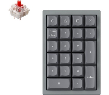 Keychron Q0 QMK, Gateron G Pro Red, Grijs