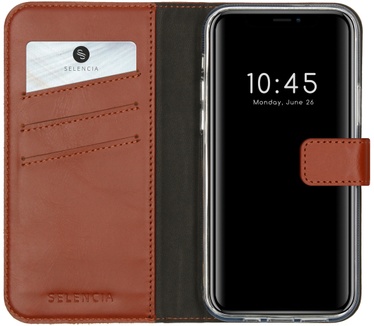 Selencia Echt Lederen Bookcase iPhone 12 Pro Max - Lichtbruin