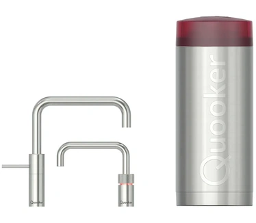 Quooker Nordic Twintaps Square Roestvrij staal incl. COMBI+ reservoir