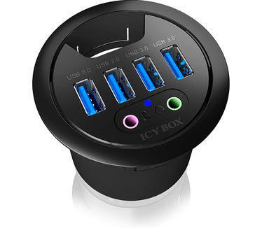 ICY Box 4-Port USB 3.0 Hub IB-Hub1403A indesk-Hub met Audio retail (60303)