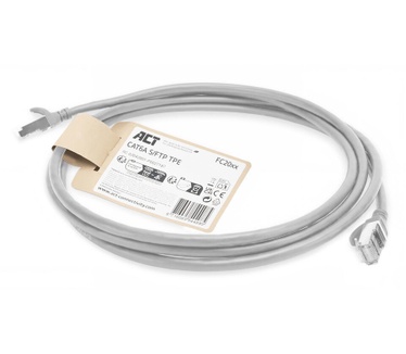 ACT Grijs 2 meter TPE S/FTP CAT6A ultra-flex patchkabel snagless met RJ45 connectoren