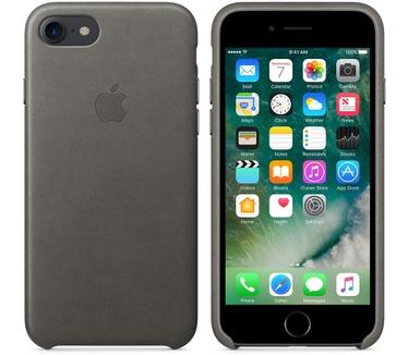 Apple iPhone 7 Leren Hoesje Grijs