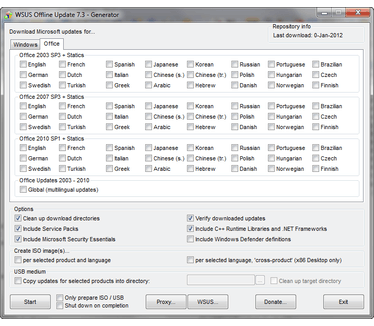 WSUS Offline Update 7.3 screenshot