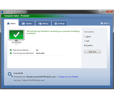Microsoft Security Essentials  screenshot