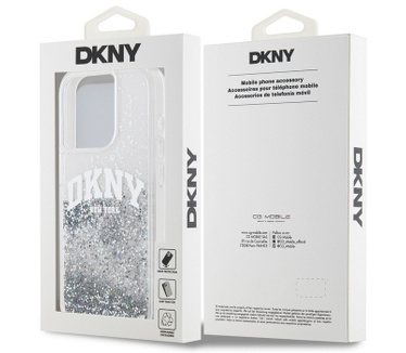 DKNY DKNY Liquid Glitter Arch Back Case - iPhone 15 Pro (6.1") - Wit Wit