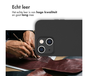 Accezz Leather Backcover met MagSafe iPhone 14 Plus - Zwart