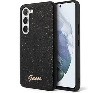 Guess Glitter Flakes Back Case Samsung Galaxy S23 (S911) - Zwart Zwart