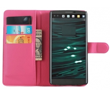 Kees Lederlook Portemonnee Hoesje LG V10 - Roze