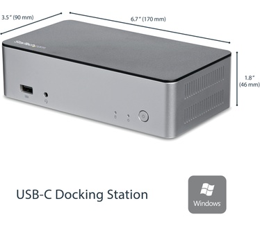 Startech.com Dual-monitor USB-C docking station voor Windows met 2.5? SATA SSD/HDD Bay