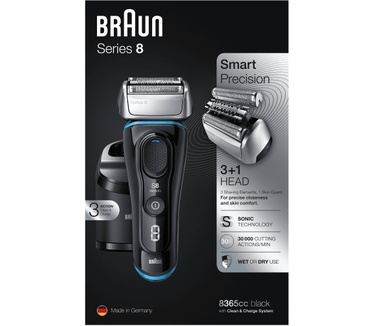 Braun Series 8 8365cc Volgende Generatie Elektrisch Scheerapparaat, Clean&Charge-station, Zwart