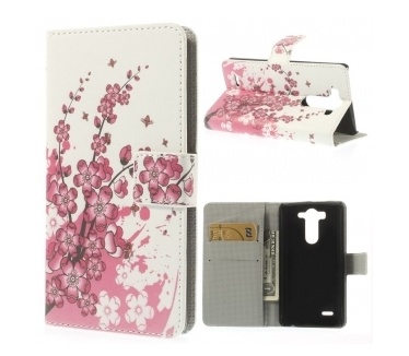 qMust LG G3 S Wallet Case met stand (Plum Blossom)