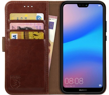 Rosso Element Huawei P20 Lite Hoesje Book Cover Bruin (P20 Lite) Bruin