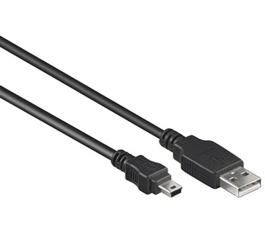 Eeconn USB 2.0 Kabel, A - miniB5, Zwart, 2m