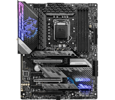 MSI MPG Z590 GAMING CARBON WIFI. Processorfabrikant: Intel, Processor socket: LGA 1200 (Socket H5), Compatibele processors: Intel® Celeron®, Intel® Core™ i3, Intel Core i5, Intel Core i7, Intel Core i9, Intel® Pentium®. Ondersteunde geheugen types: DDR4-S