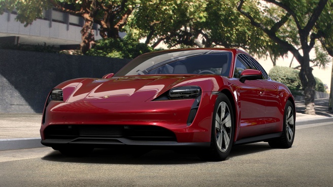 Porsche Taycan 4S rood