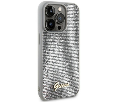 Guess Square Mirror Back Case - iPhone 15 Pro Max (6.7") - Zilver Zilver