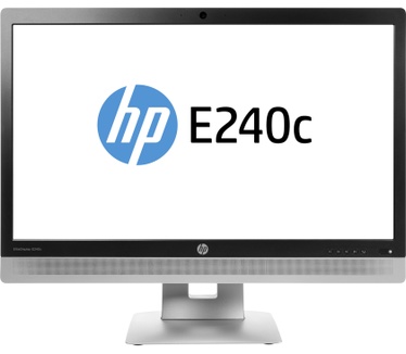 HP EliteDisplay E240c Zilver, Zwart