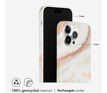 Selencia Aurora Fashion Backcover iPhone 14 Pro Max - Duurzaam hoesje - 100% gerecycled - Wit Marmer
