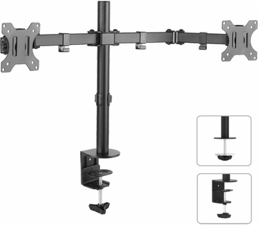 Maclean MC-754 2-voudige tafelsteun dual monitorarm 360° 13-32" dubbele arm monitor houder LCD LED VESA 75x75 100x100 tot 8kg (2-voudig 3x scharnieren)