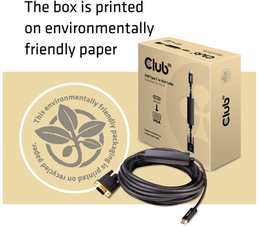 Club 3D USB Type C to VGA Active Cable M/M 5m/