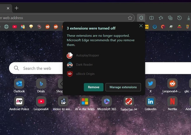 Manifest V2 in Edge