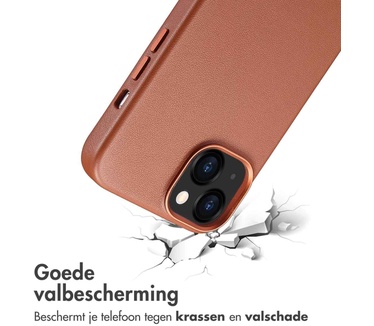 Accezz MagSafe Leather Backcover iPhone 13 - Bruin