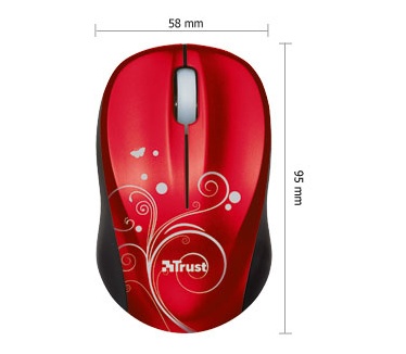 Trust Vivy Wireless Mini Muis - Rood